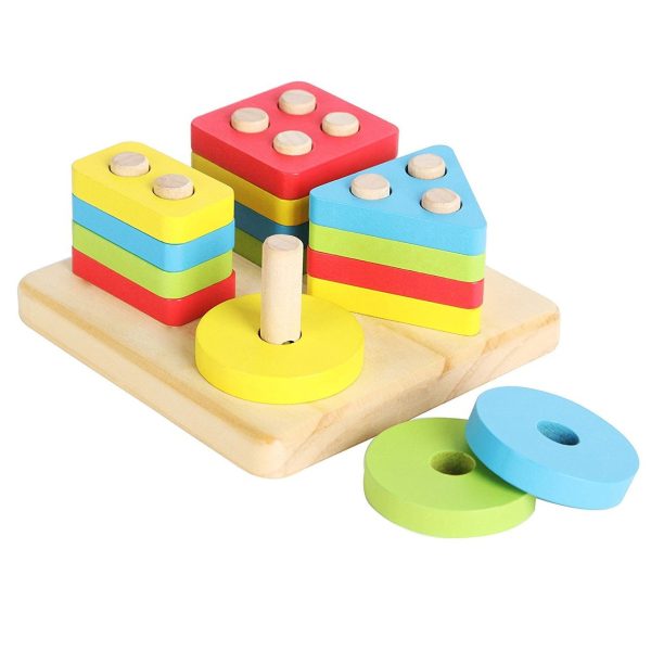 4Pcs Wooden Educational Shape And Color Sorter