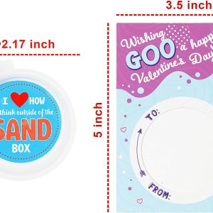 Valentine’s Sand Slime with Cards, 28 Pack