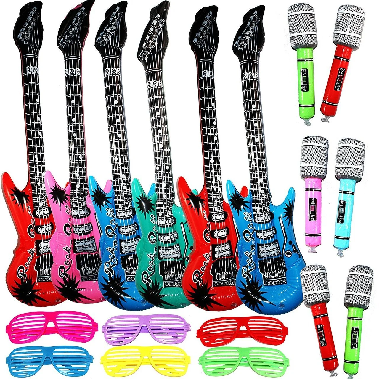 12-piece Set Inflatable Rockstar Party Pack