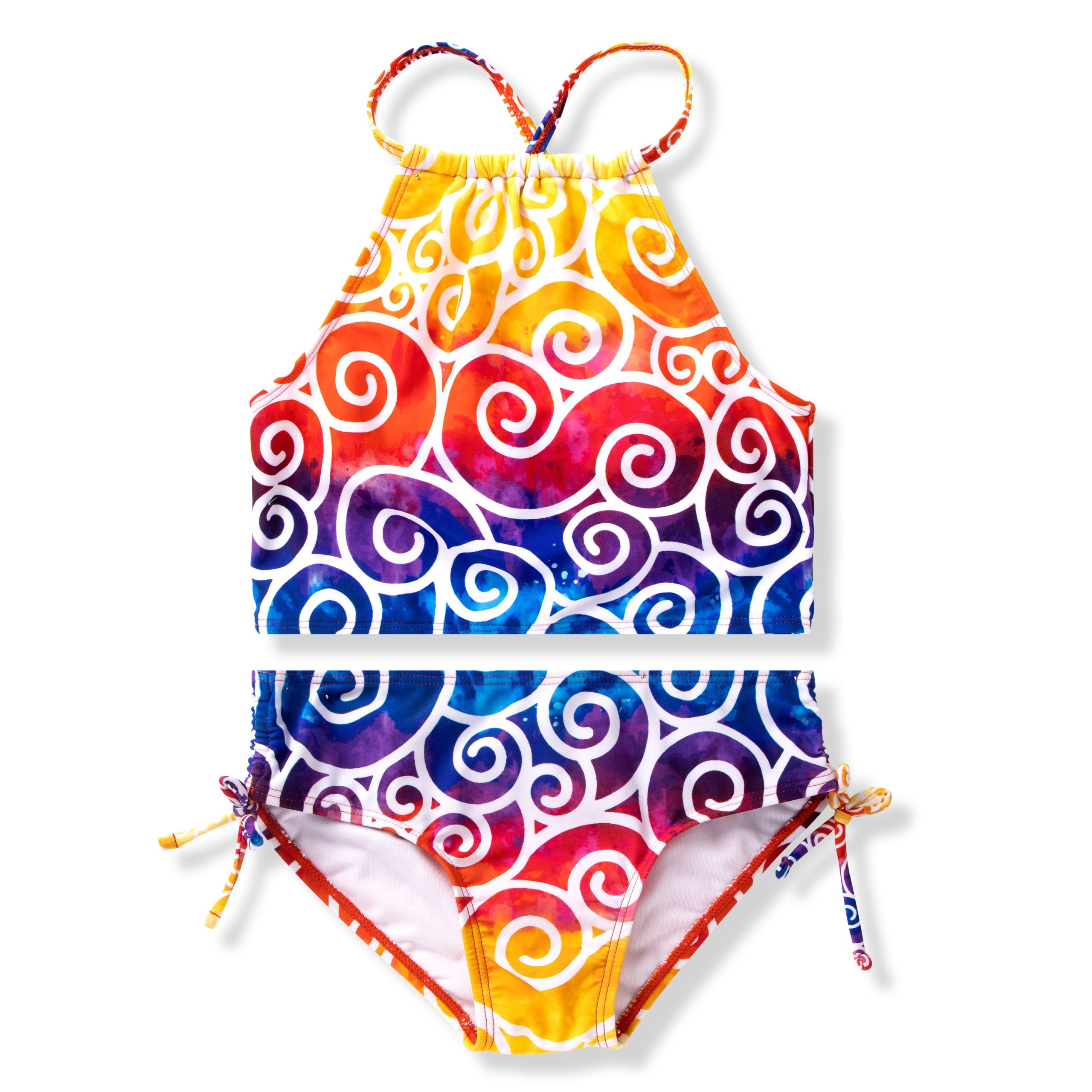 Girl’s Tankini, 2-Piece Swimsuit (Swirl Tie-dye) – SLOOSH