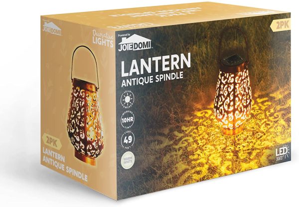 2 Pack Outdoor Solar Hanging Lantern Lights