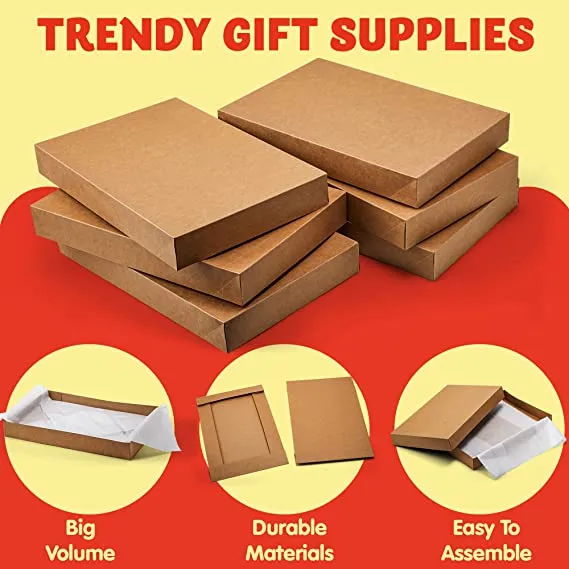 12pcs Kraft Brown Cardboard Box Set