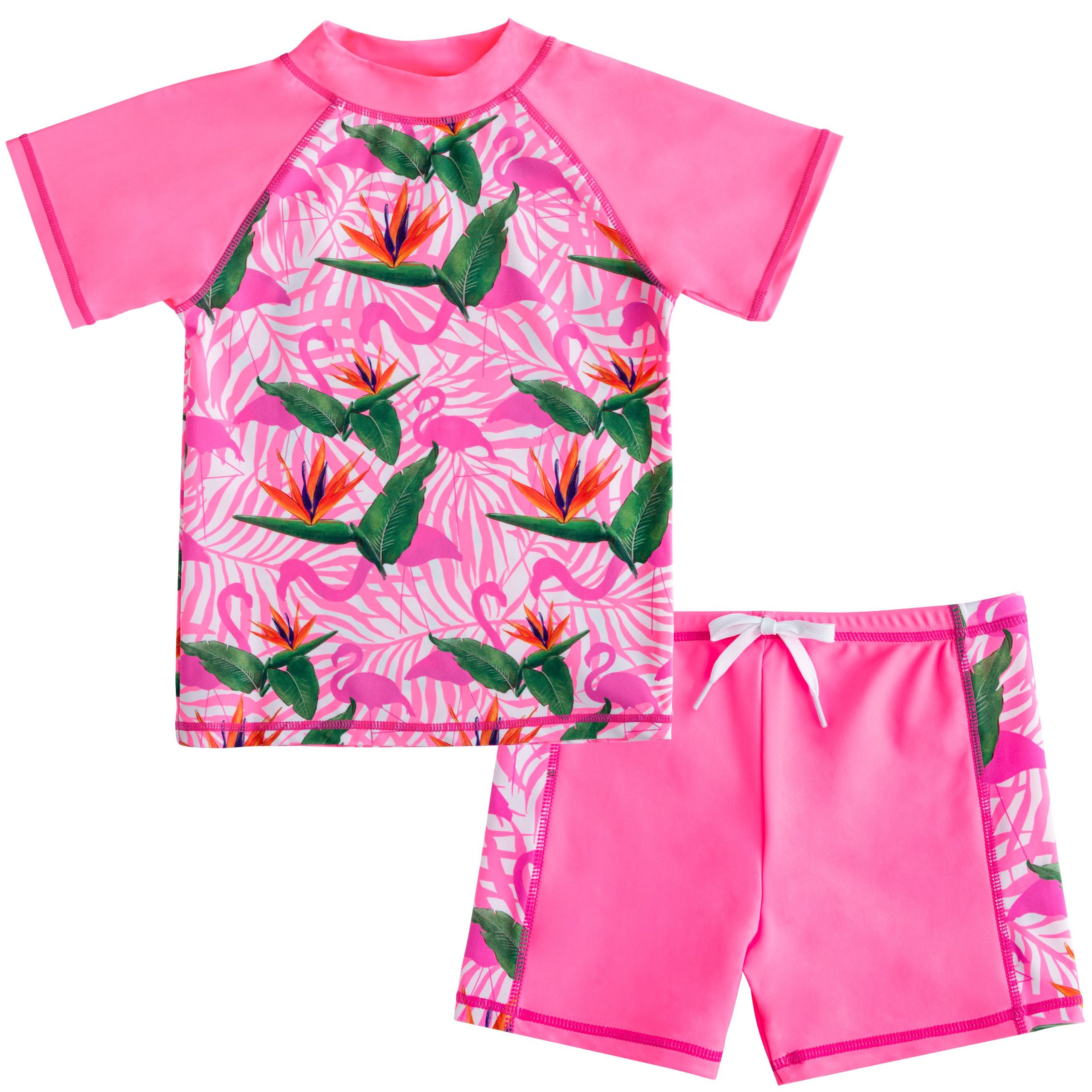 Girl’s Rash Guard (Pink Pearl, Flamingo Pattern) – SLOOSH