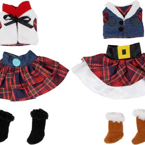 Santa Couture Skirt/Vest and Boot for Elf Doll, 2 Pack