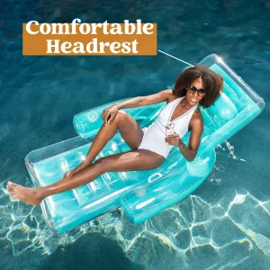 Inflatable Floating Lounge Recliner with Cupholder