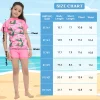 Girls Short Sleeve Two Piece Rash Guard Swimsuit
