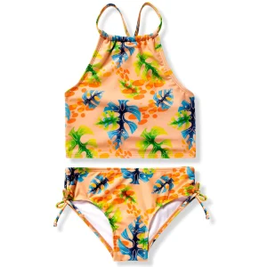 Girl’s Tankini, 2-Piece Swimsuit (Tropical Leaves) – SLOOSH