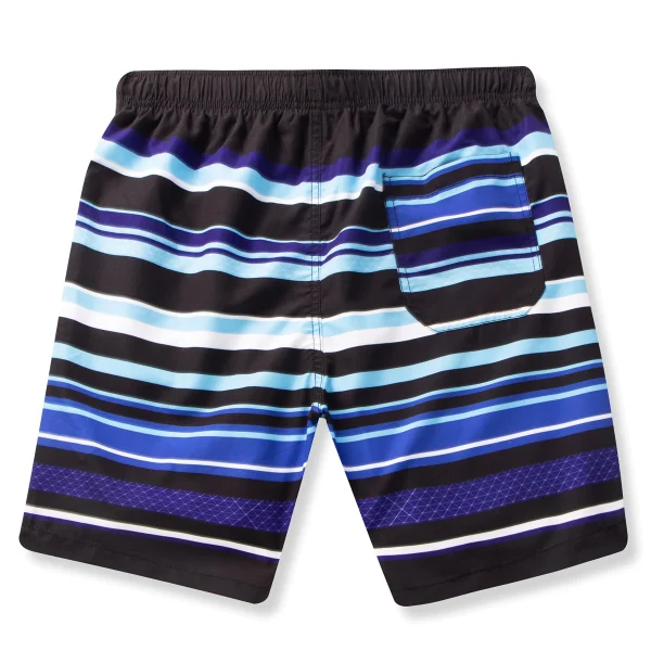 Men Swim Trunk (Blue and Black Stripe)
