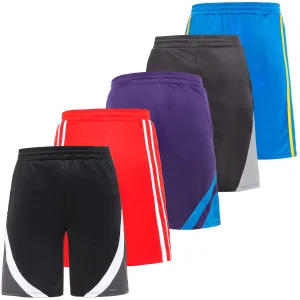 5pcs Mens Quick Dry Basketball Shorts with Pockets -3XL