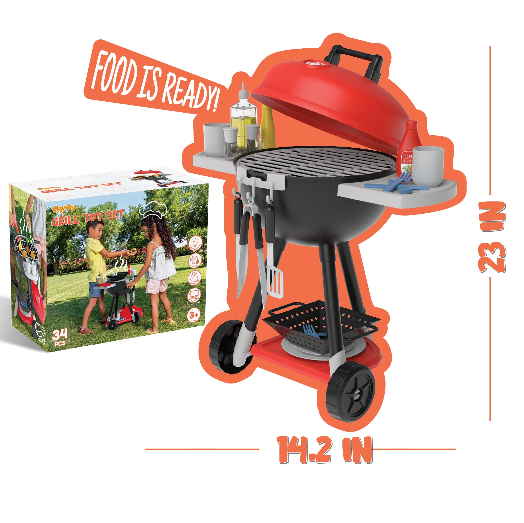 Portable Charcoal Grill Toy Set