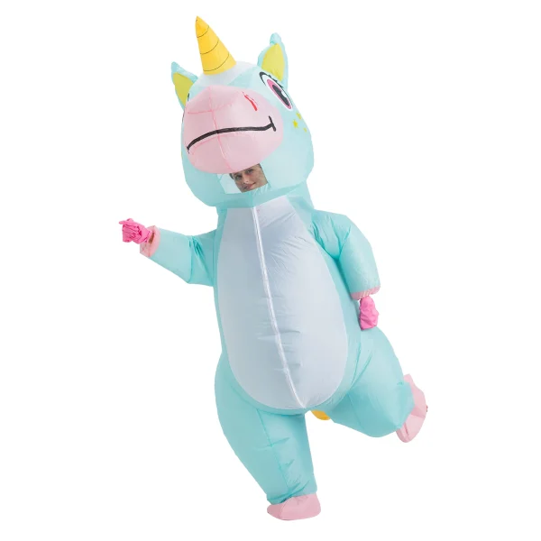 Adult Unisex Blue Inflatable Costume Unicorn