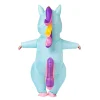 Adult Unisex Blue Inflatable Costume Unicorn