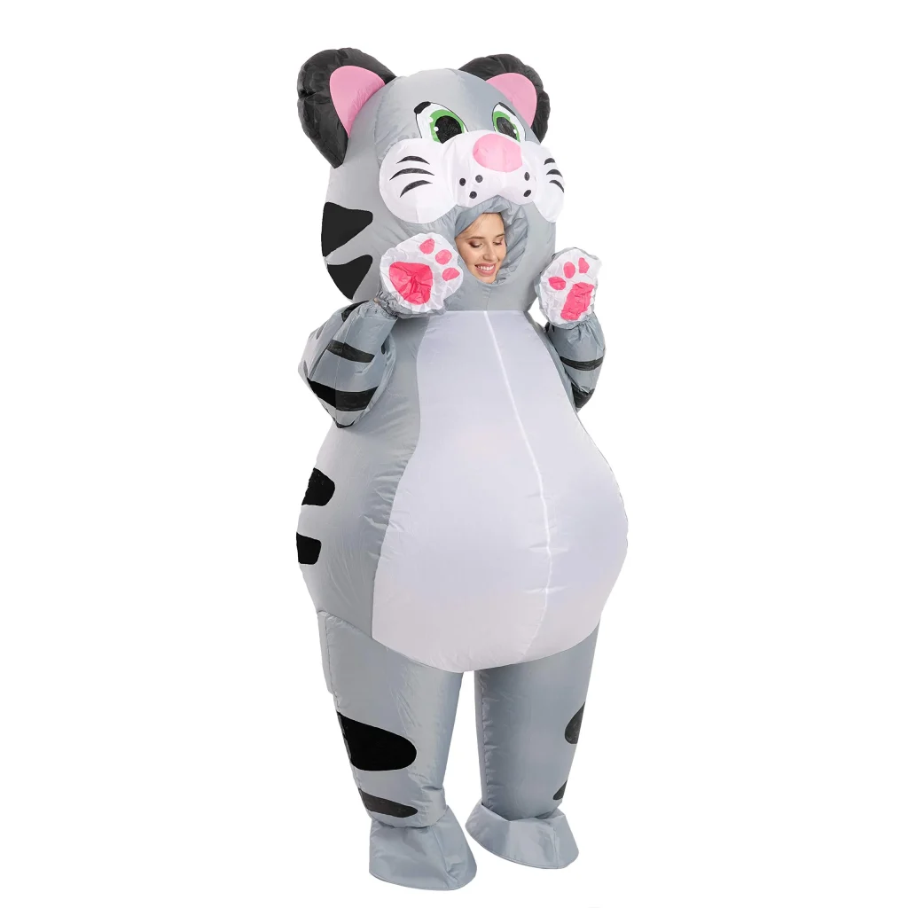 Grey cat inflatable costume