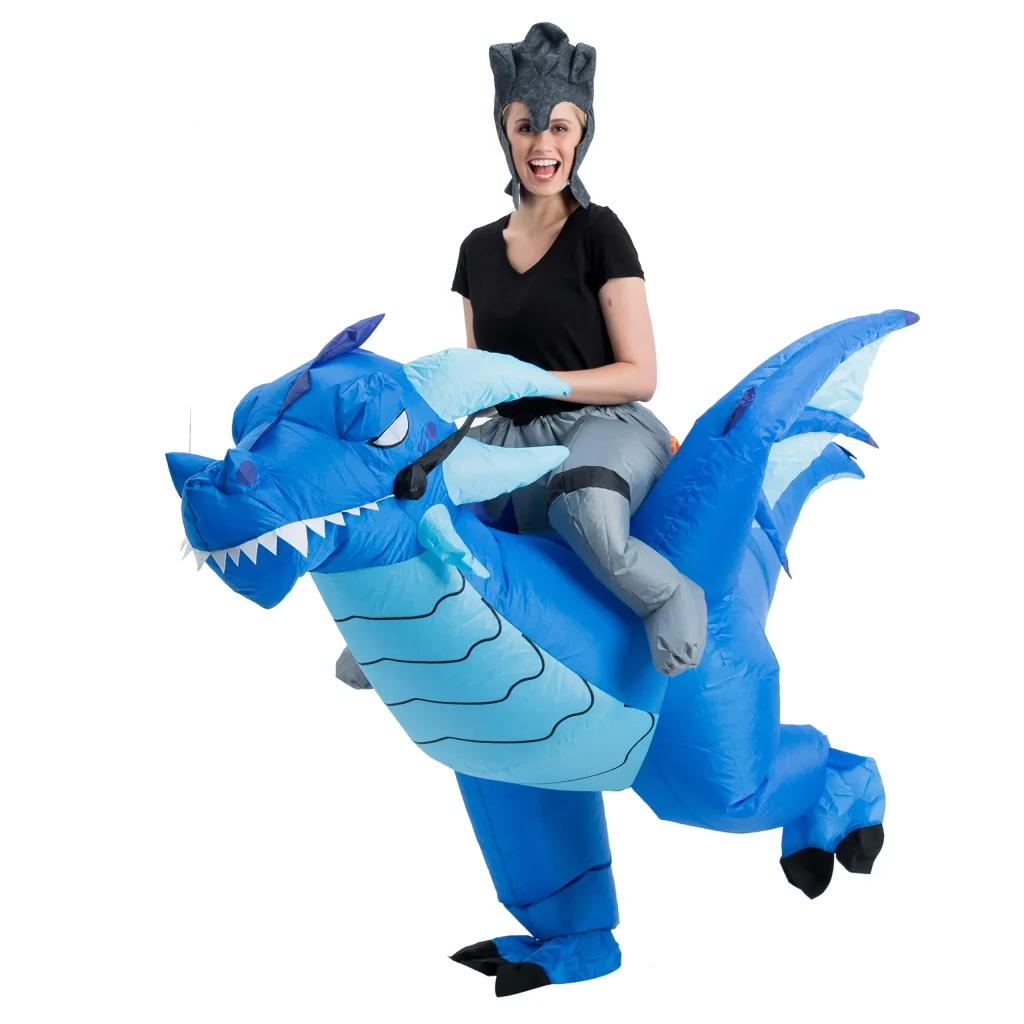 Ice dragon halloween inflatable costume adult