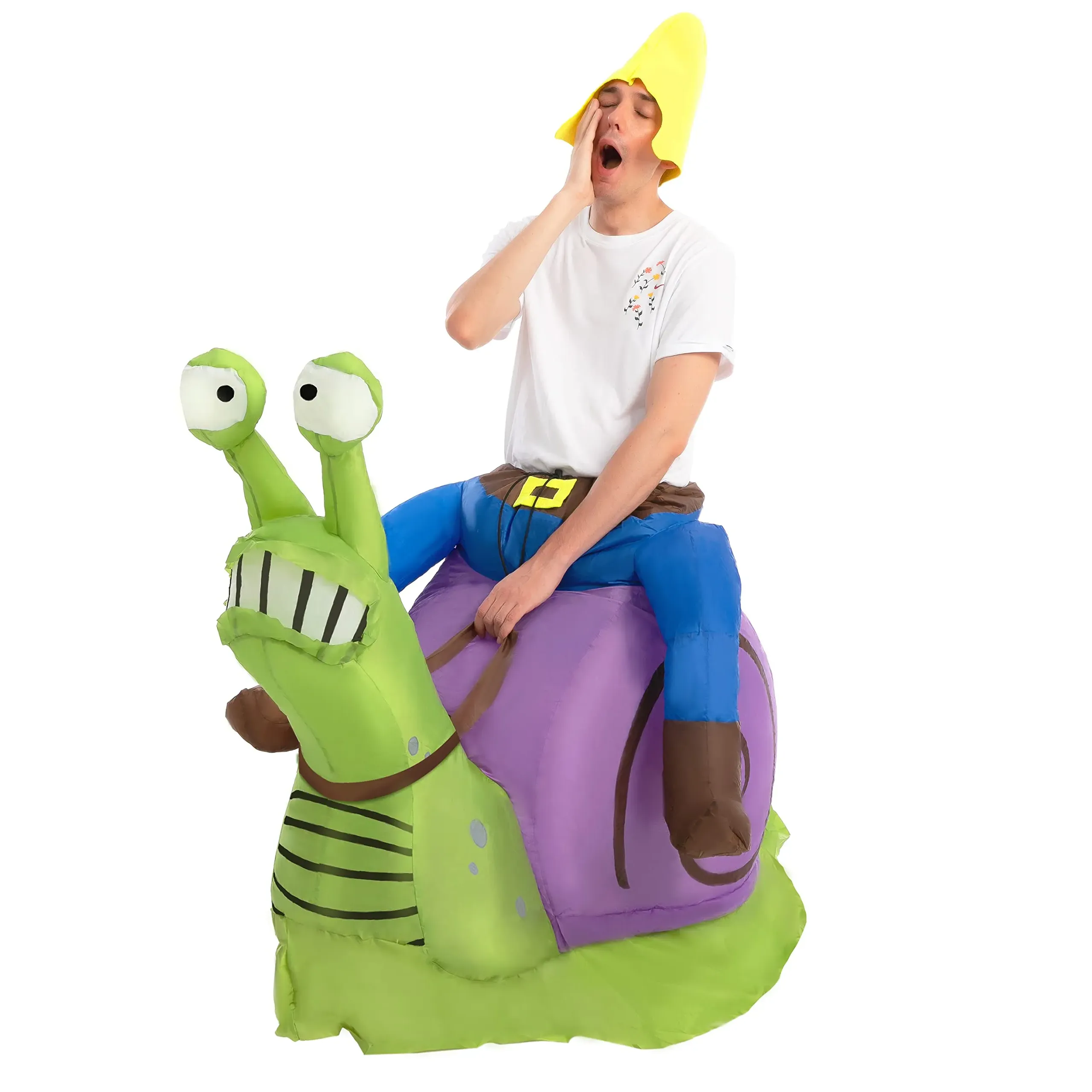 Adult riding snail blowup costumes