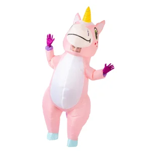 Adult Unisex Pink Inflatable Costume Unicorn