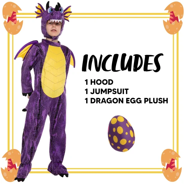 Kids Halloween Purple Dragon Costume -3T