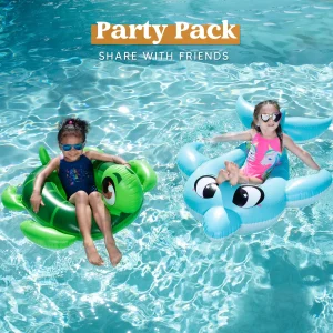 2pcs Dolphin & Turtle Cruiser Inflatable Pool Floats