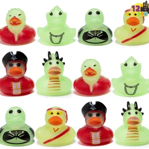 12Pcs Halloween Duckies Glow In The Dark Bath Toys