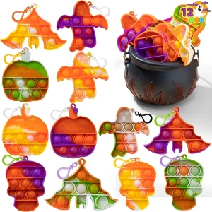 12Pcs Halloween Sensory Squeeze Bubbles in Cauldron