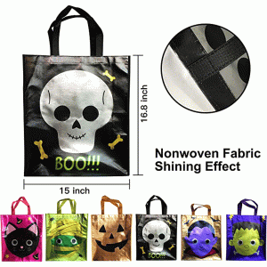 12pcs Shiny Halloween Reusable Tote Bags
