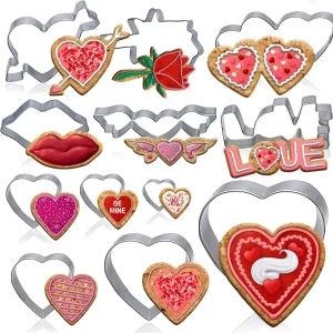 12Pcs Valentines Cookie Cutter