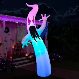 12ft Inflatable LED Ghost with Blue Ice Light