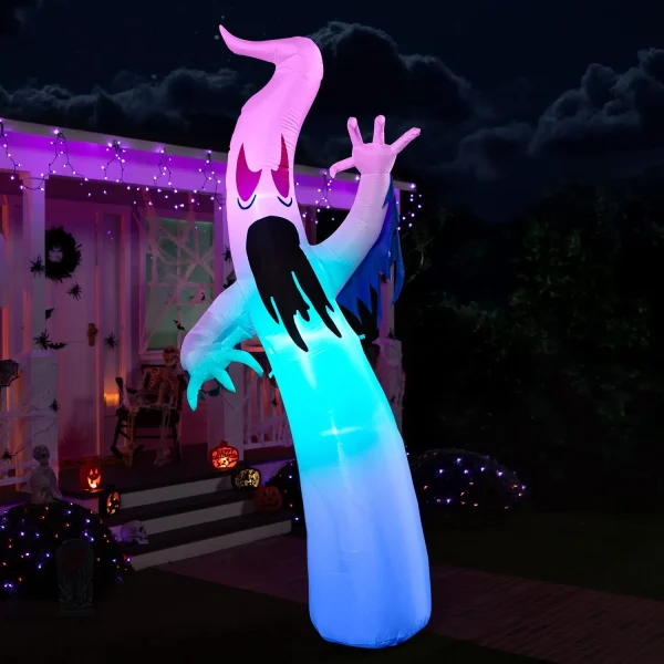 12ft Inflatable LED Ghost with Blue Ice Light (1)