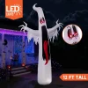 12ft Inflatable LED Ghost with Long Red Tongue