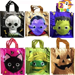 12pcs Shiny Halloween Reusable Tote Bags