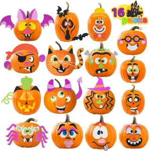16pcs 3D Halloween Foam Pumpkin Stickers