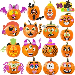 16pcs 3D Halloween Foam Pumpkin Stickers