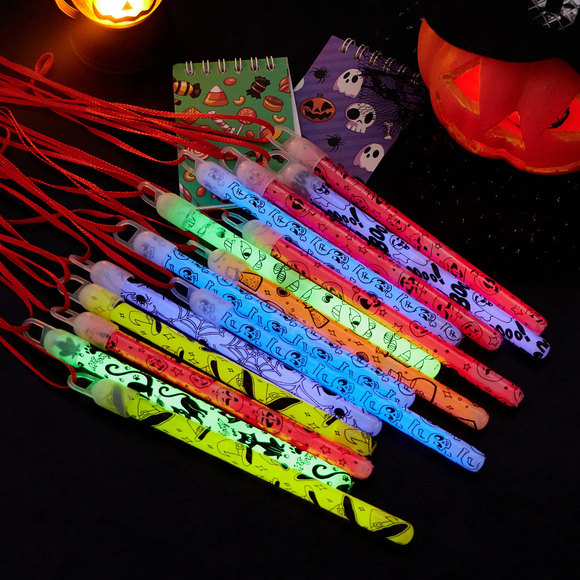 12 Assorted Color Halloween Glow In The Dark Bracelets