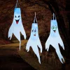 3pcs Light up White Ghost Windsock Hanging Decorations