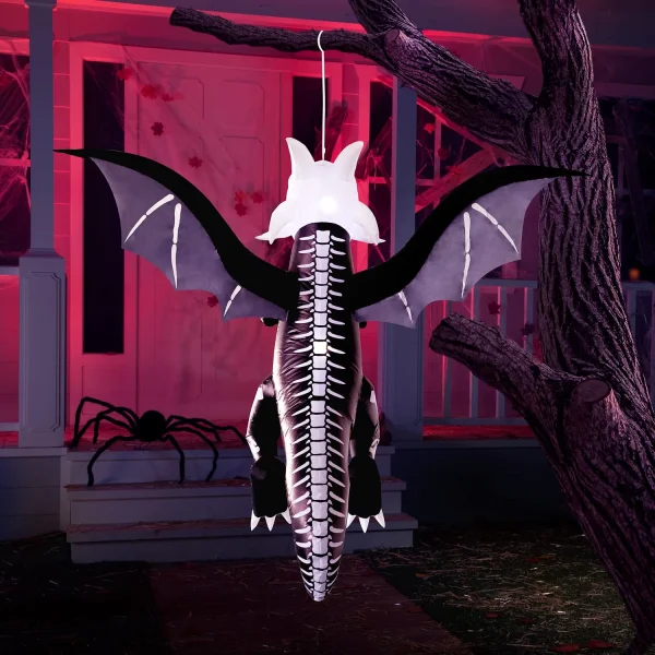 5ft Inflatable Dragon Skeleton Halloween Decoration