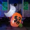 5ft Inflatable Light up Ghost Pushing Pumpkin Decoration