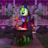 6ft Halloween Inflatable Witch with Bubble Machine in Cauldron