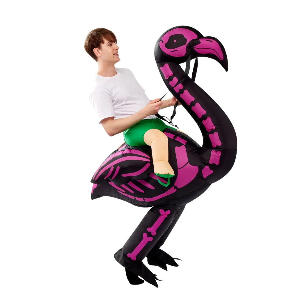 Riding flamingo funny inflatable costumes