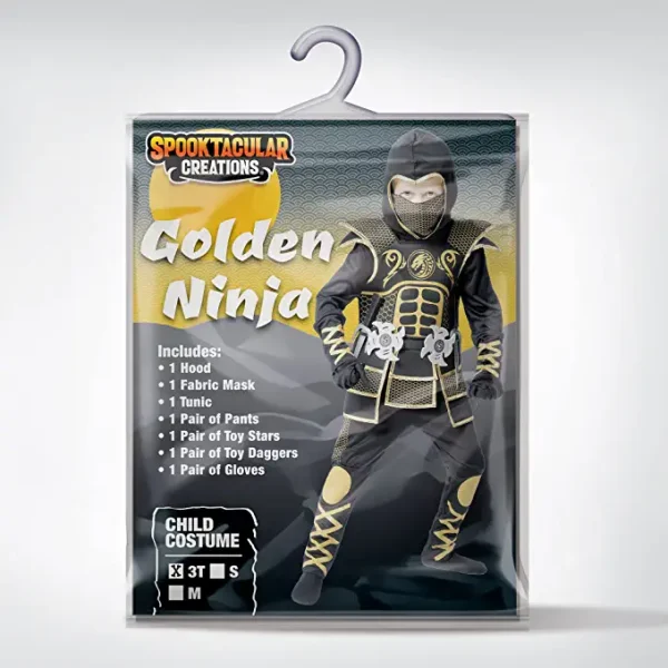 Boys Gold Ninja Halloween Costume