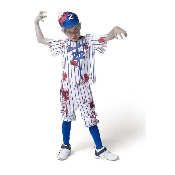 Child Boy Blue Baseball Zombie Costume