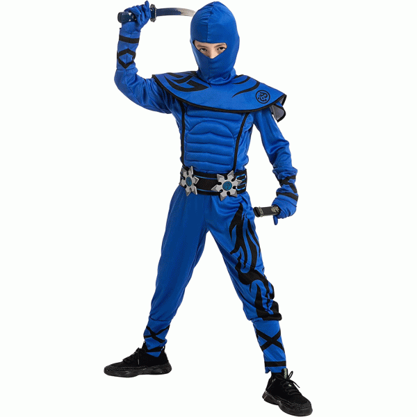 Kids Blue Ninja Halloween Costume