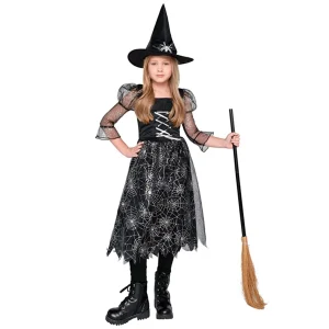 Girls Dark Spider Witch Halloween Costume