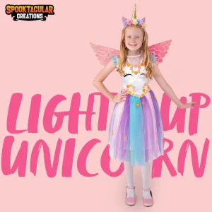 Girls Light up Rainbow Unicorn Halloween Costume
