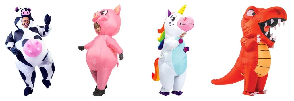 Cute animal inflatable costume 
Cow inflatable costume 
Pig inflatable costume 
Unicorn inflatable costume 
Dinosaur inflatable costume 