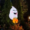 3.5ft Inflatable Flying Ghost with Candy Basket Broke Out from Window