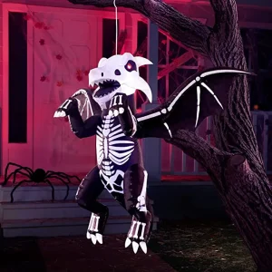 5ft Inflatable Dragon Skeleton Halloween Decoration
