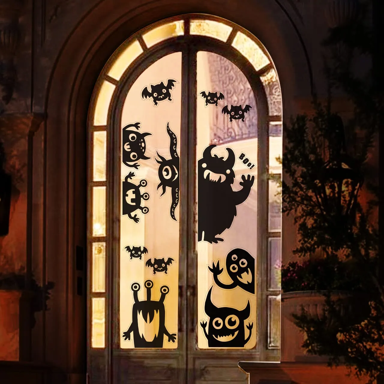 Halloween monster decorative window clings