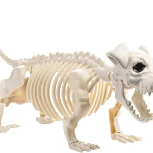 Posable Plastic Halloween Dog Skeleton 16in