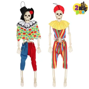 2pcs Halloween Clown Skeleton Decoration 16in