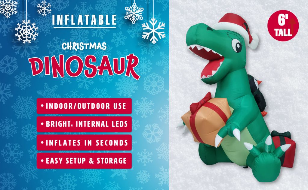 christmas dinosaur inflatable